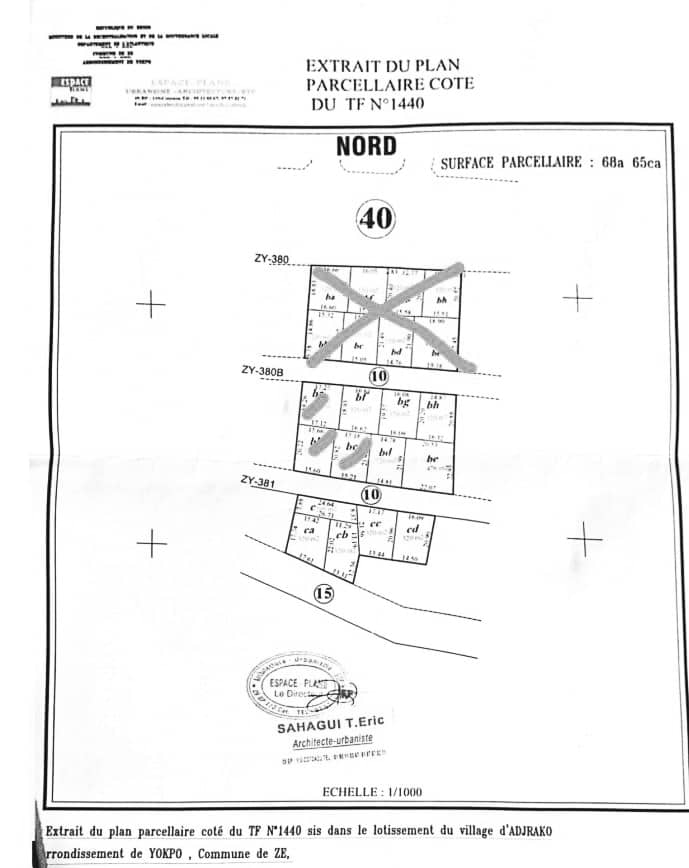 Zè YOKPO PARCELLE A VENDRE 320M²
